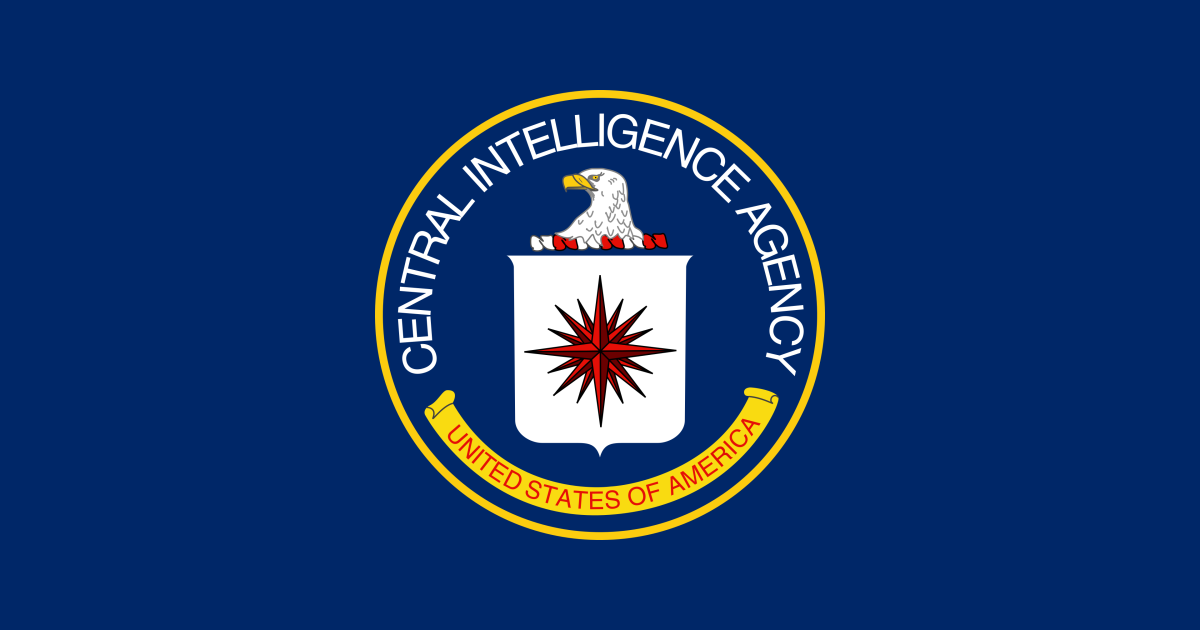 Central Intelligence Agency (CIA) emblem featuring an eagle and a red compass rose on a blue background, symbolizing U.S. intelligence operations.