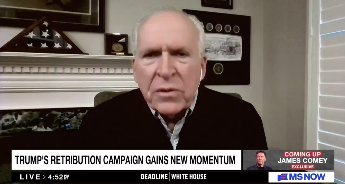 John Brennan discusses Trump's retribution campaign during a live news segment, with a focus on its growing momentum and implications for U.S. politics.