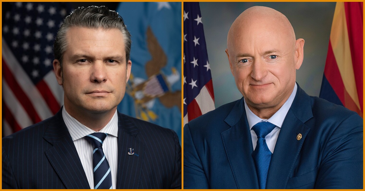 Portraits of two male politicians in formal attire, with American flags in the background, representing leadership and governance.