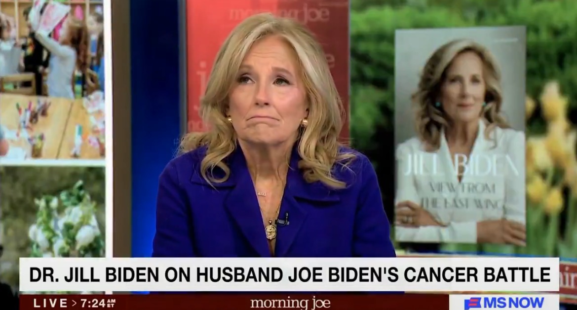 Dr. Jill Biden discusses her husband Joe Biden's cancer battle during an interview on MSNBC's Morning Joe, expressing concern and support.