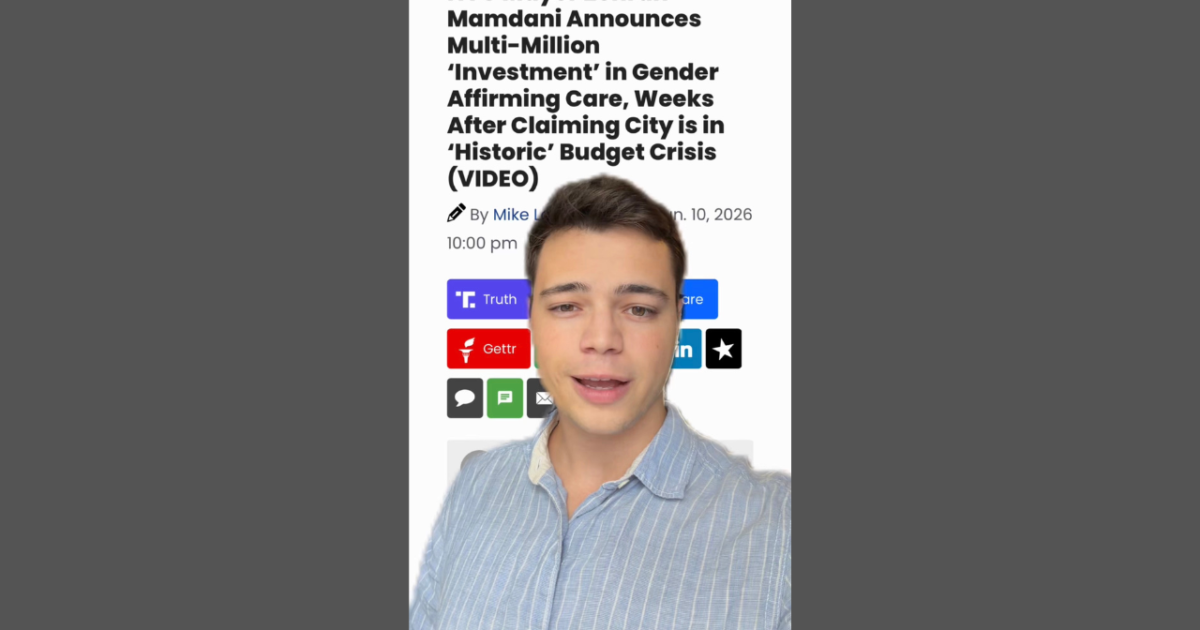 NYC Mayor Zohran Mamdani discusses a multi-million dollar investment in gender-affirming care amid a city budget crisis, as shown in a news article screenshot.